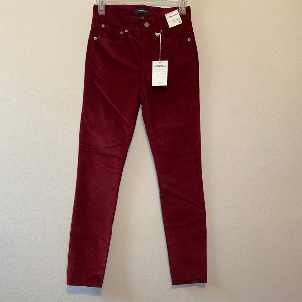 J. Crew Red High Rise Toothpick Pants Size 25 - Picture 5 of 13